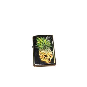 Zippo Pineapple Skull Design Lighter, Black Chrome, Made in USA, 2045 Collection